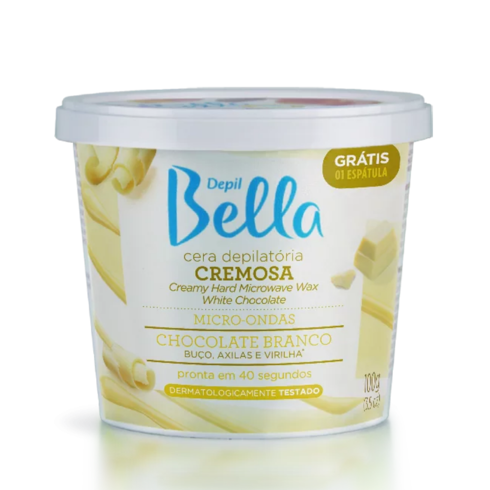 Cera De Micro-ondas Cremosa Chocolate Branco Depil Bella 100g