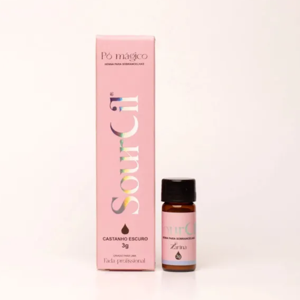 Kit Henna Sourcil Castanho Escuro 3g E Fixador 10ml