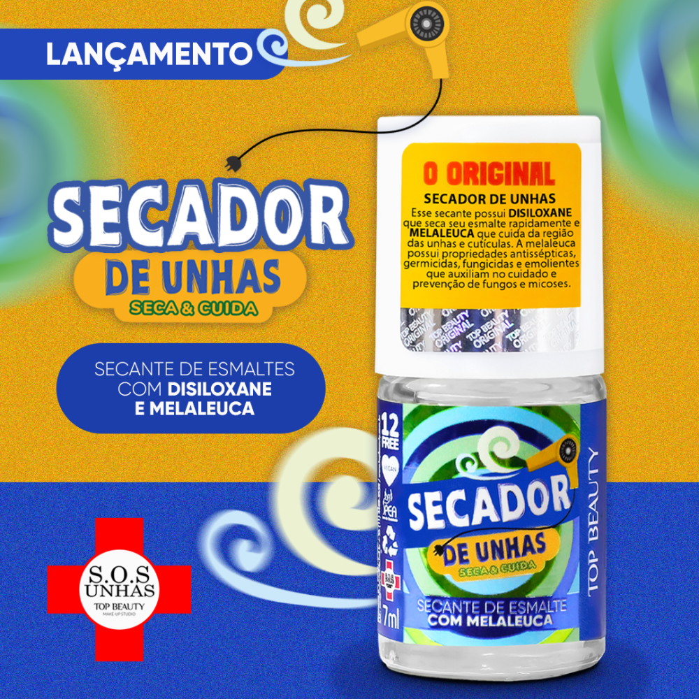 Esmalte SOS Unhas Top Beauty Secador De Unhas 7ml