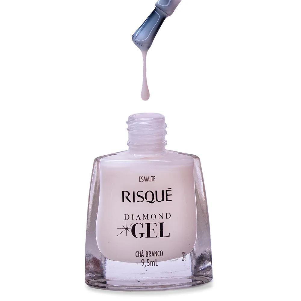 Esmalte Risqué Diamond Gel Chá Branco 9,5ml - Renda - Diamond Gel