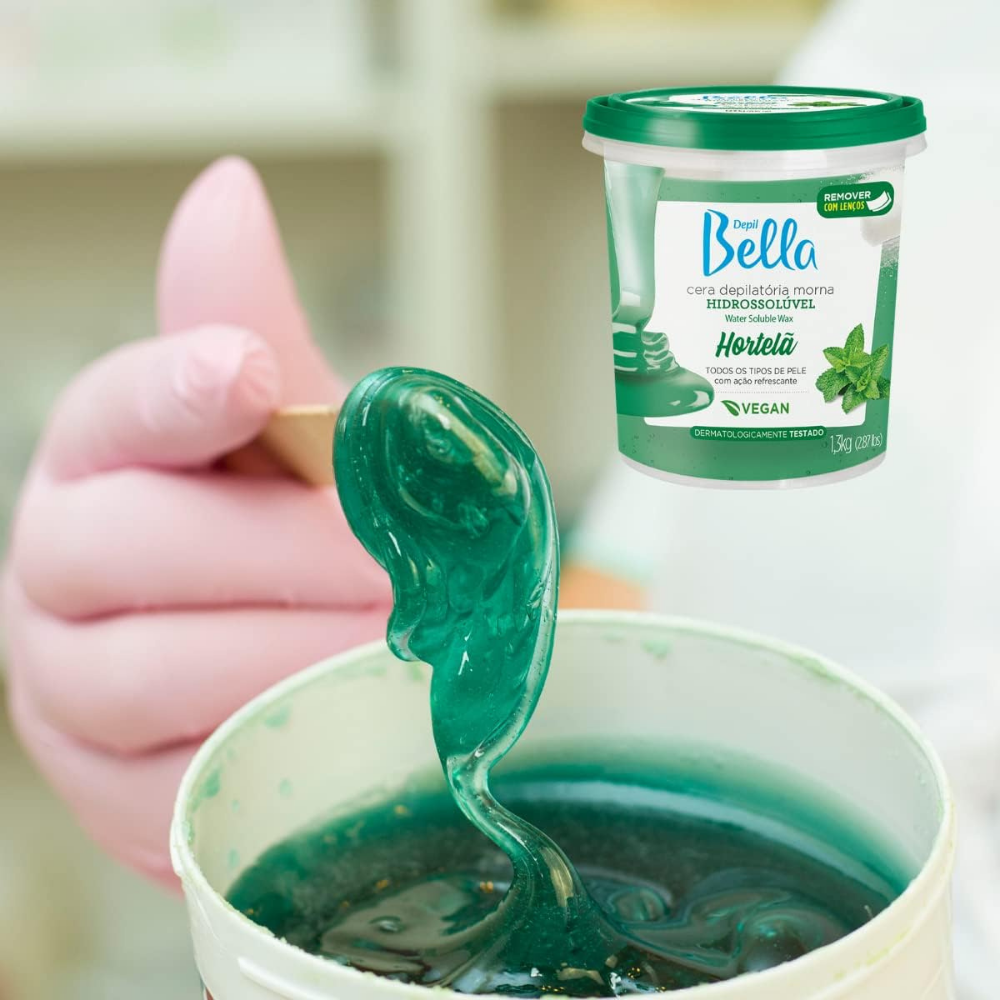 Cera Hidrossolúvel Hortelã Depil Bella 1,3kg