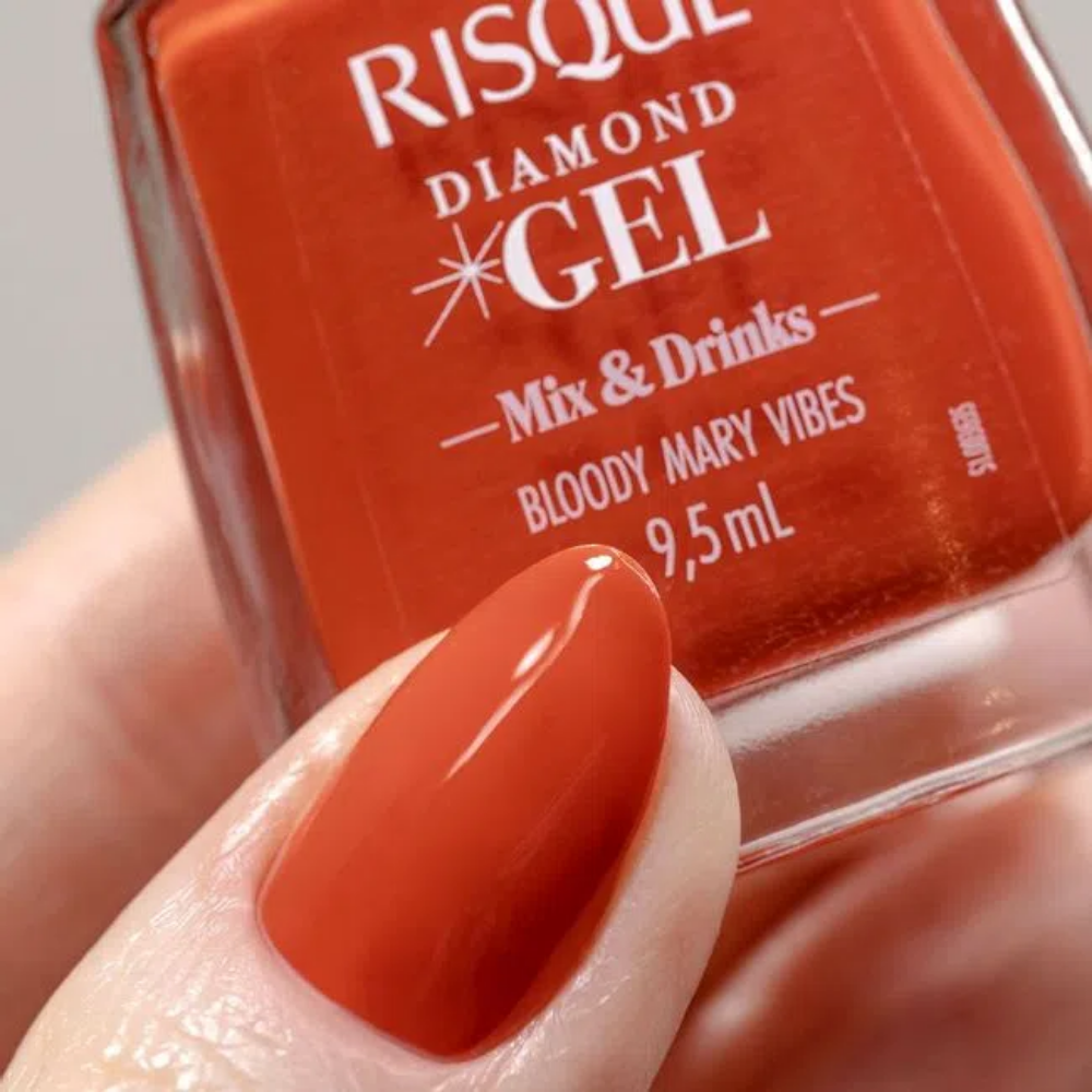 Esmalte Risqué Diamond Bloody Mary Vibes 9,5ml - Vermelho - Diamond Gel