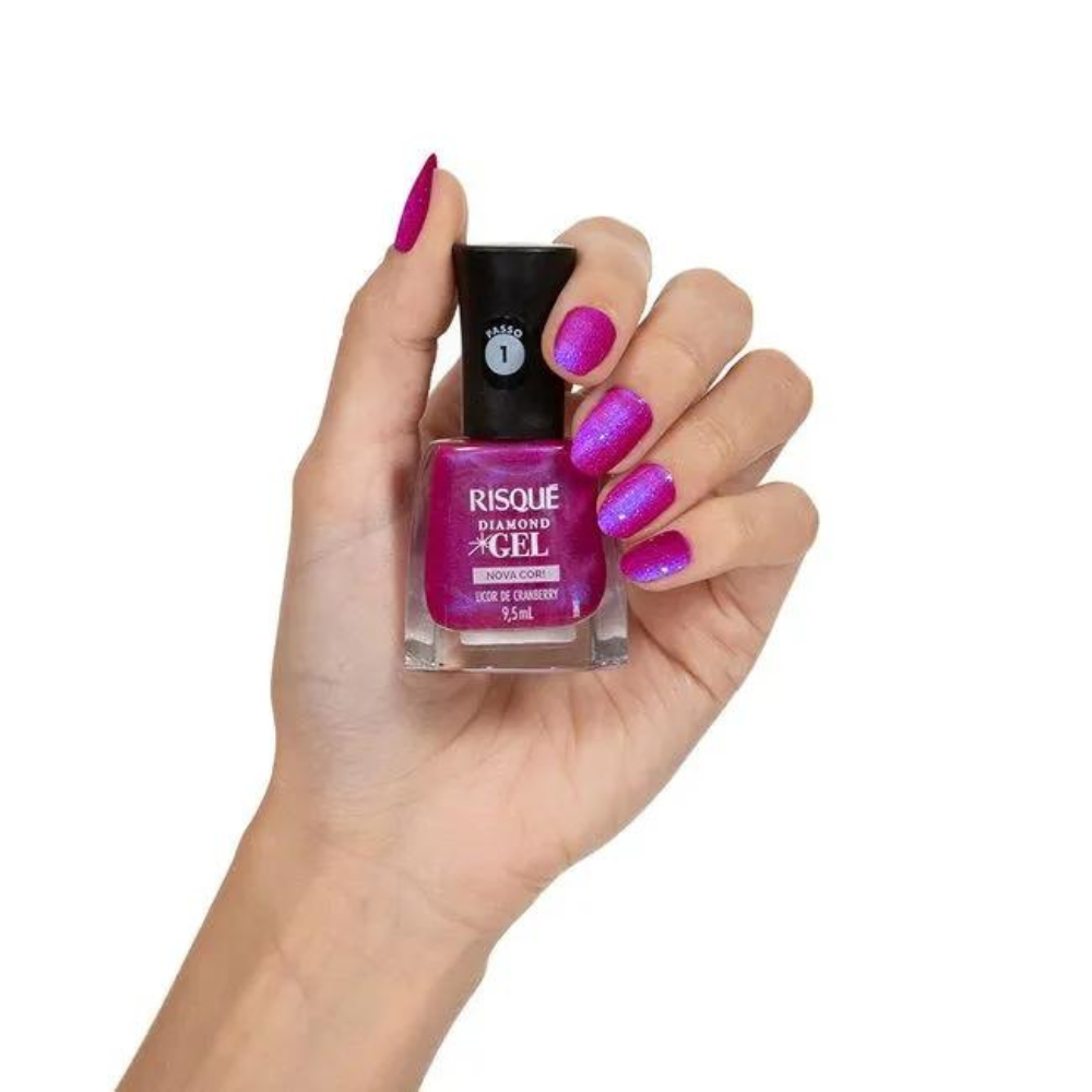 Esmalte Risqué Diamond Gel Licor Cranberry 9,5ml