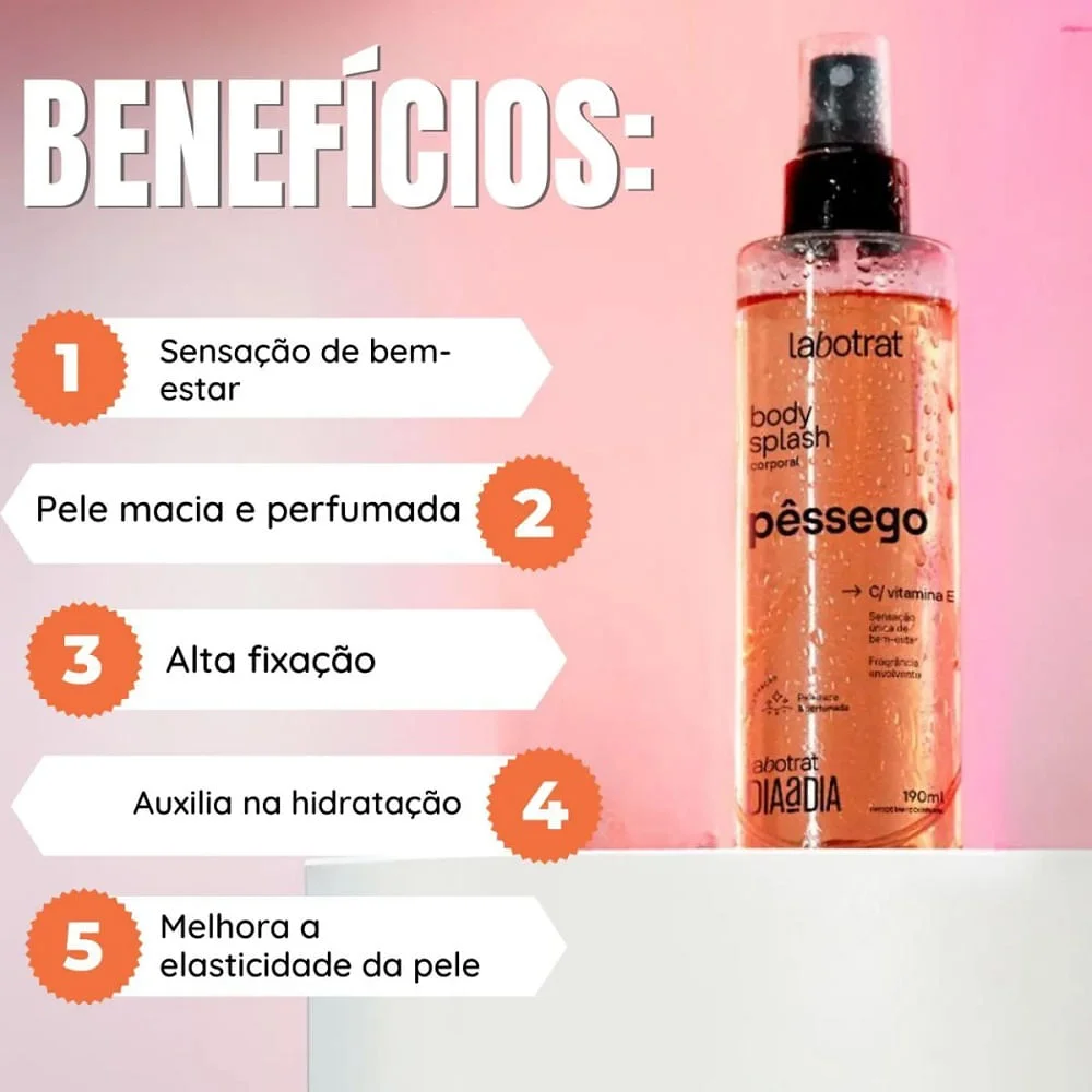 Body Splash Labotrat 190ml Pêssego