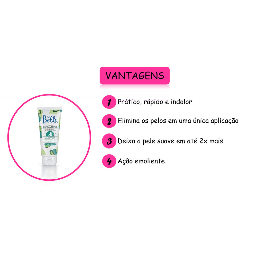 Creme Depilatório Corporal Com Aloé E Vera Depil Bella 100g