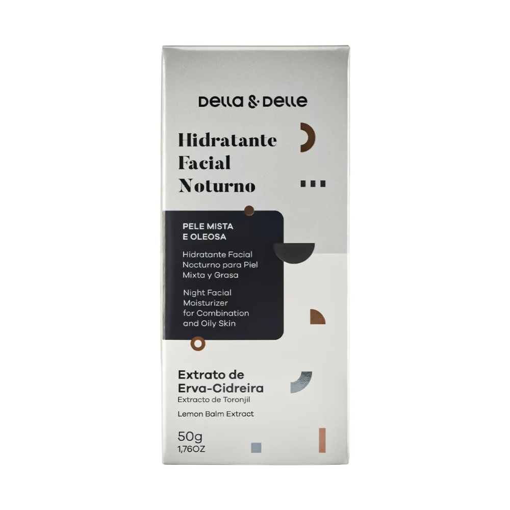 Hidratante Facial Noturno Pele Mista E Oleosa Della E Delle 50g Extrato De Erva Cidreira