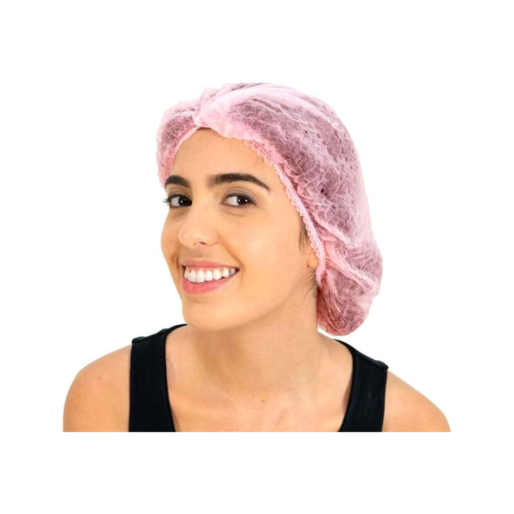 Touca Descartável Sanfonada Rosa TNT Ntflex 25 Unidades
