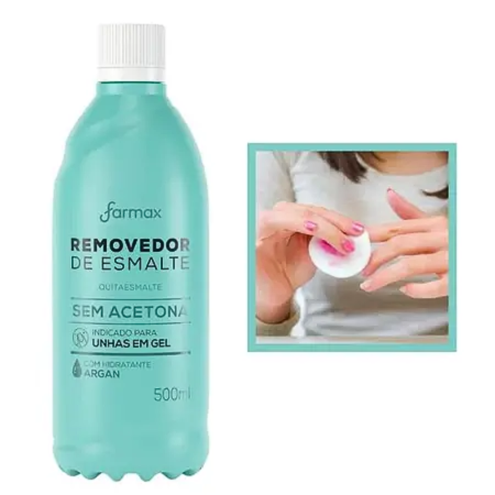 Removedor Sem Acetona Com Hidratante Argan 500ml Farmax