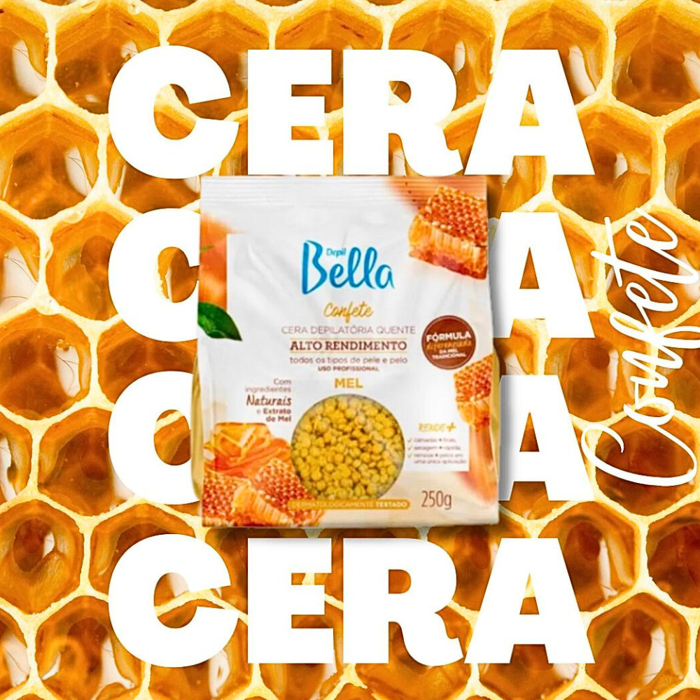 Cera Depilatória Confete Mel Depil Bella 250g