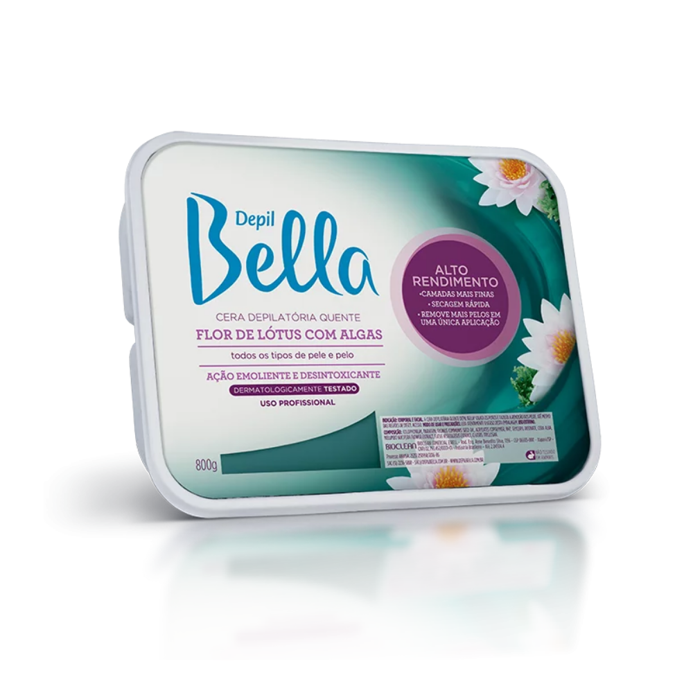 Cera Quente Em Barra Flor De Lótus Com Algas Alto Rendimento Depil Bella 800g