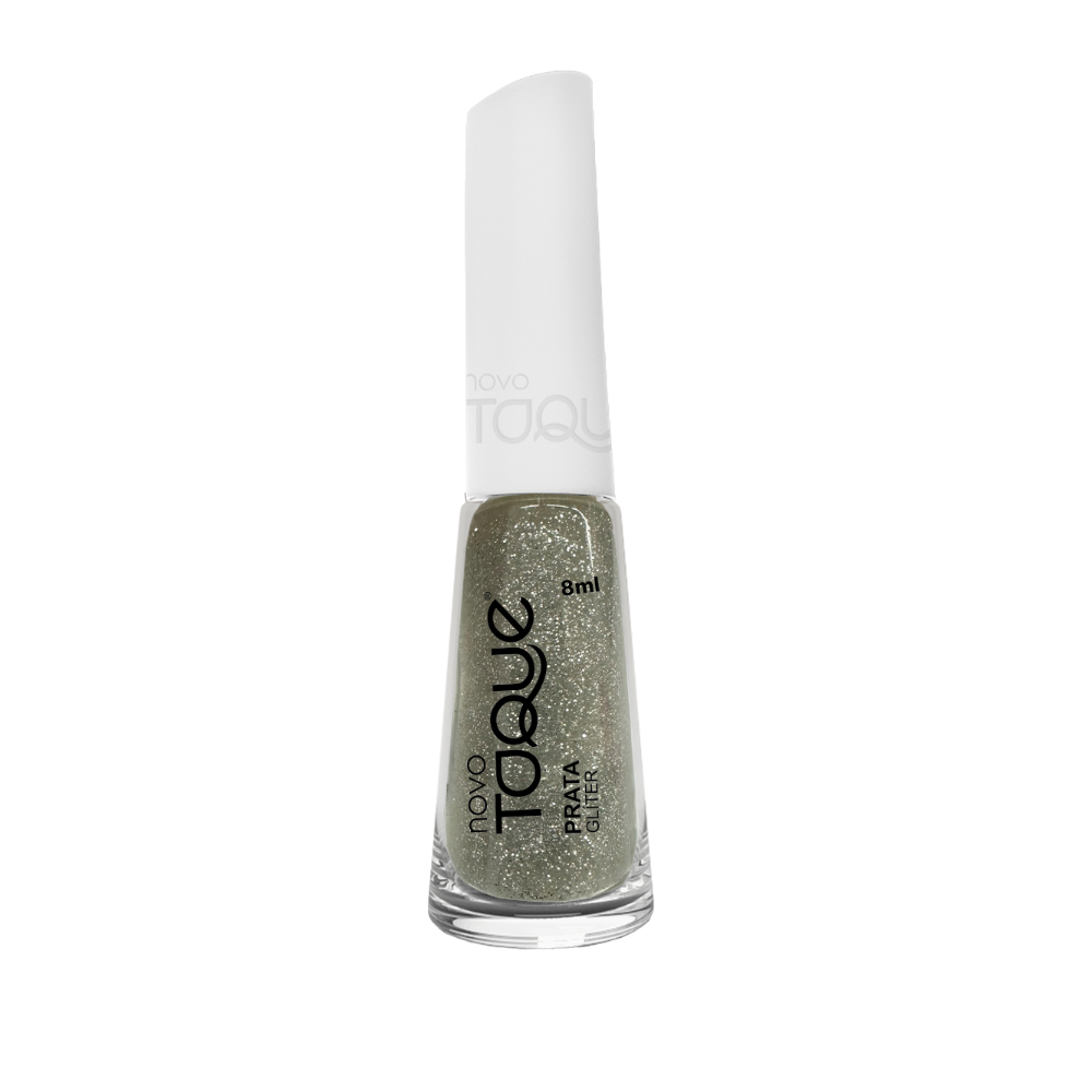 Esmalte Novo Toque Glitter Prata 8ml
