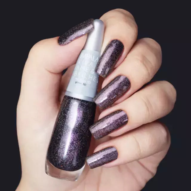 Esmalte Impala Glitter 3D Na Mira 3D 7,5ml - Chumbo - Viva, Ame & Brilhe