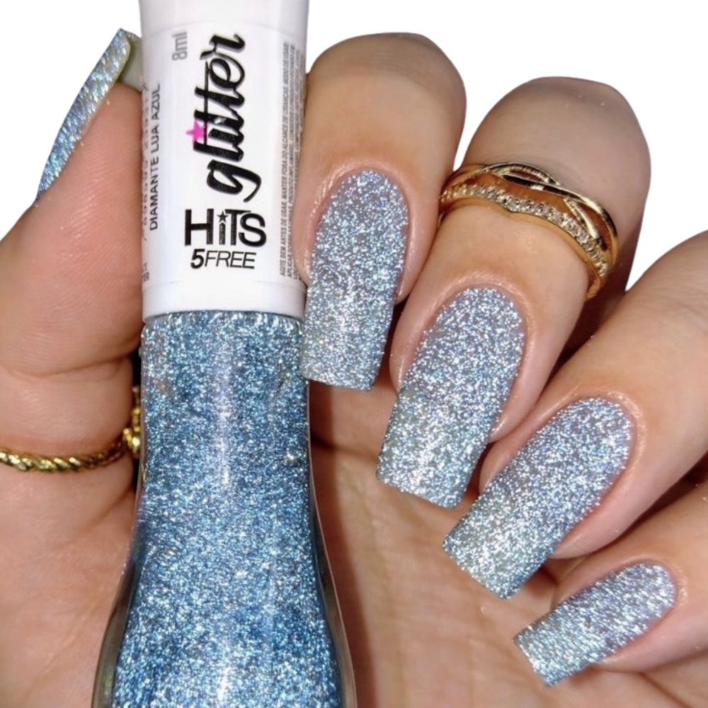 Esmalte Hits Glitter Diamante Lua Azul 8ml