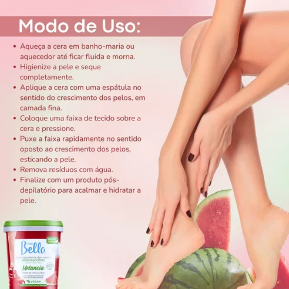 Cera Hidrossolúvel Melancia Depil Bella 600g