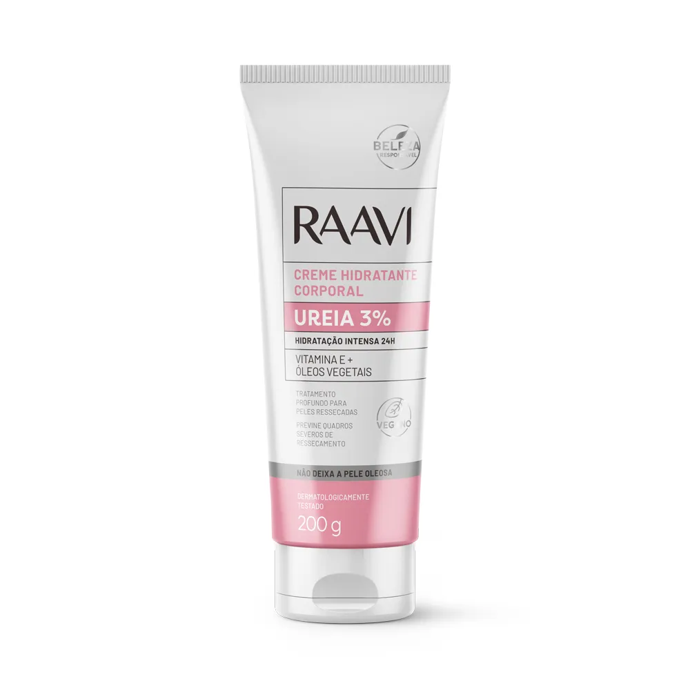 Kit Com 6 Creme Hidratante Ureia 3% Raavi 200g