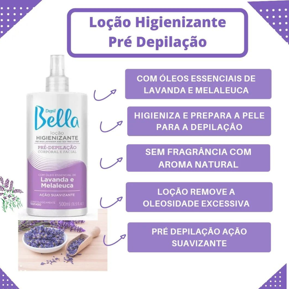 Loção Higienizante Lavanda E Melaleuca Depil Bella 500ml
