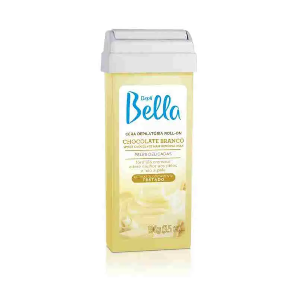Kit 6 Refil Cera Depilatória Roll On Deo Chocolate Branco Depil Bella 100g