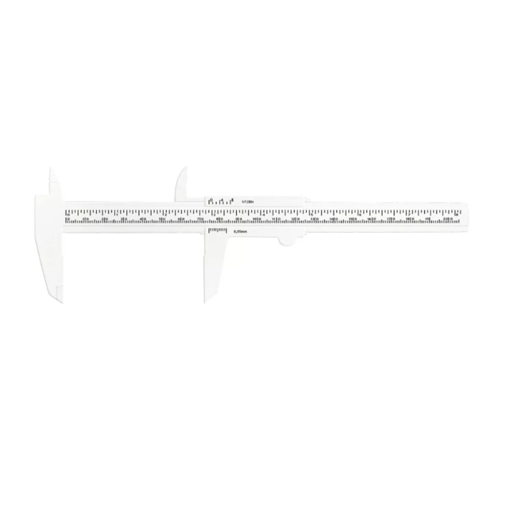 Paquímetro Plástico Branco 20cm Santa Clara