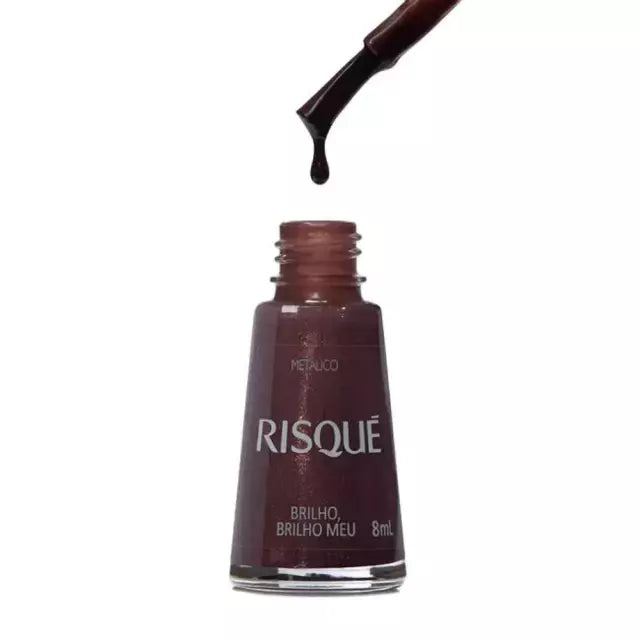 Esmalte Risqué Metálico Brilho, Brilho Meu 8ml - Marrom