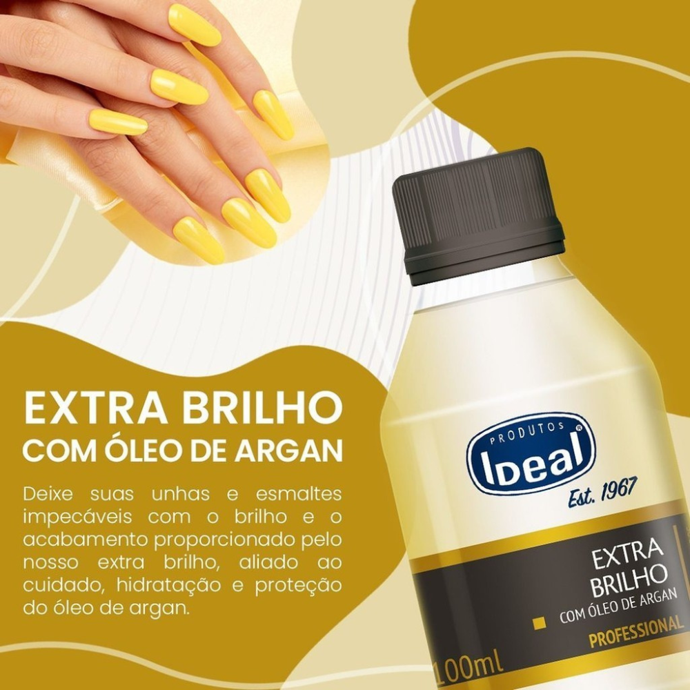 Esmalte Extra Brilho Óleo de Argan Refil Ideal 100ml