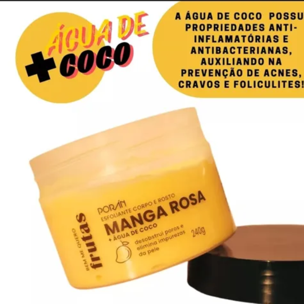 Esfoliante Manga Rosa Corpo E Rosto Porán 240g