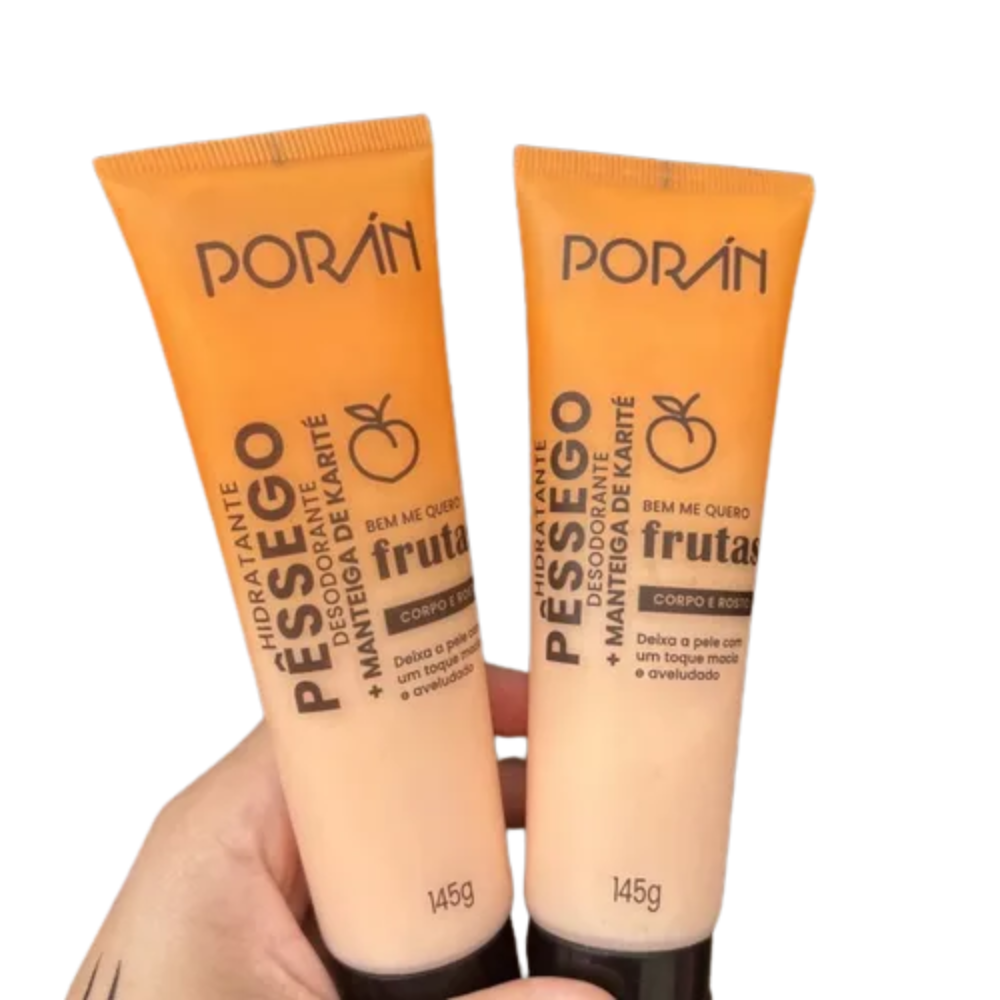 Hidratante Pêssego E Karité Corpo E Rosto Porán 145g