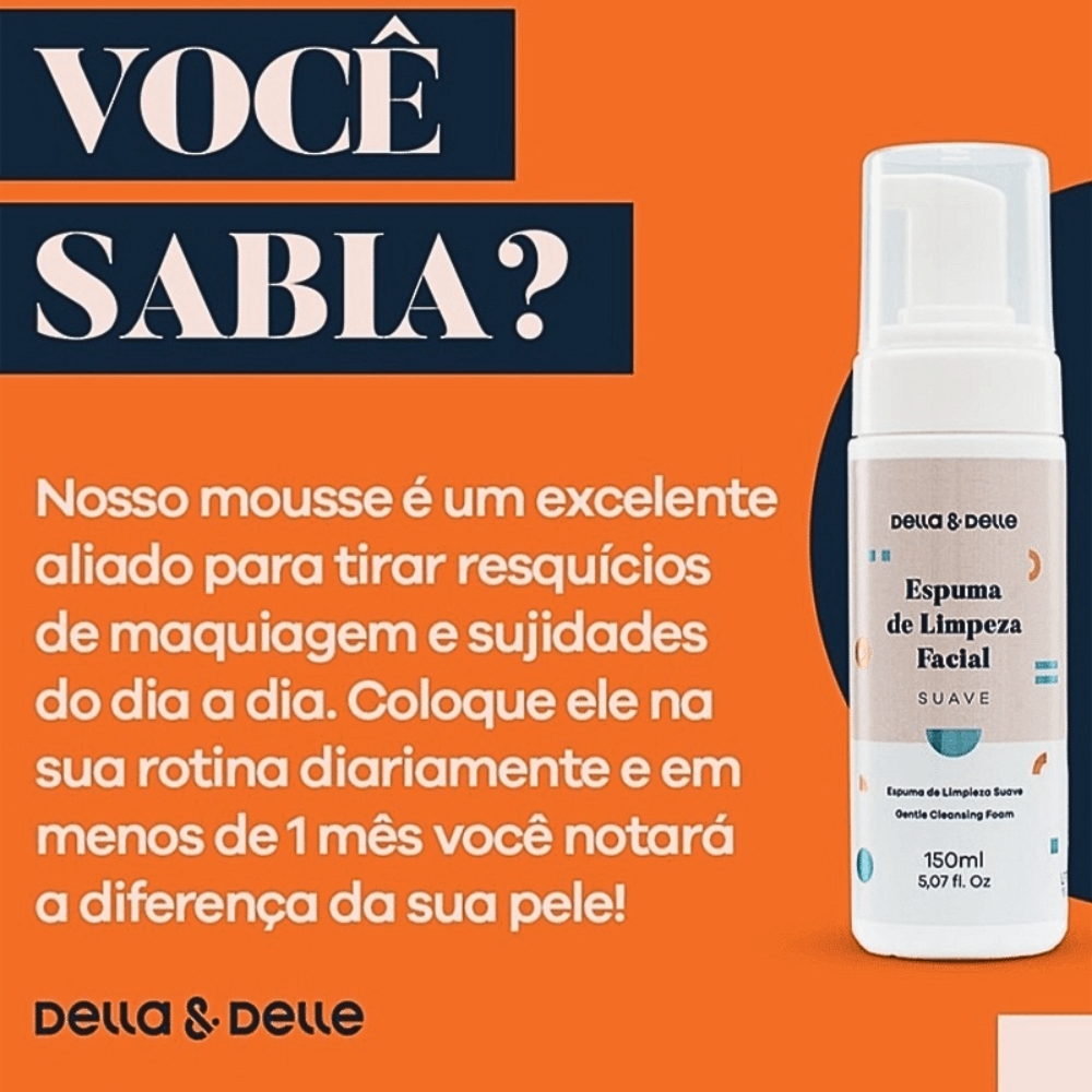 Espuma Mousse De Limpeza Facial Della E Delle 150ml