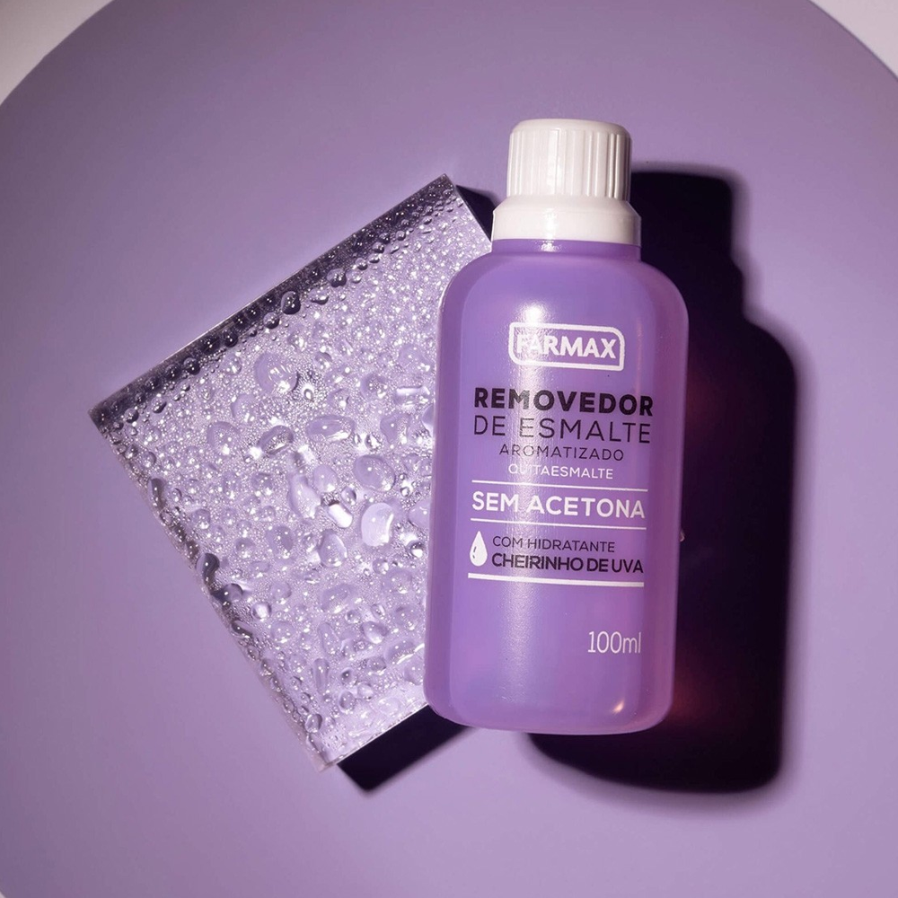 Removedor Sem Acetona Com Hidratante Cheirinho De Uva 100ml Farmax
