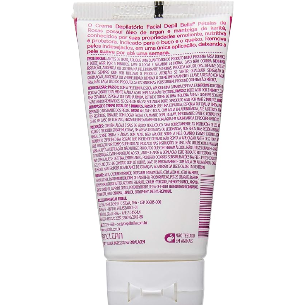 Creme Depilatório Corporal De Pétalas Rosas Depil Bella 40g
