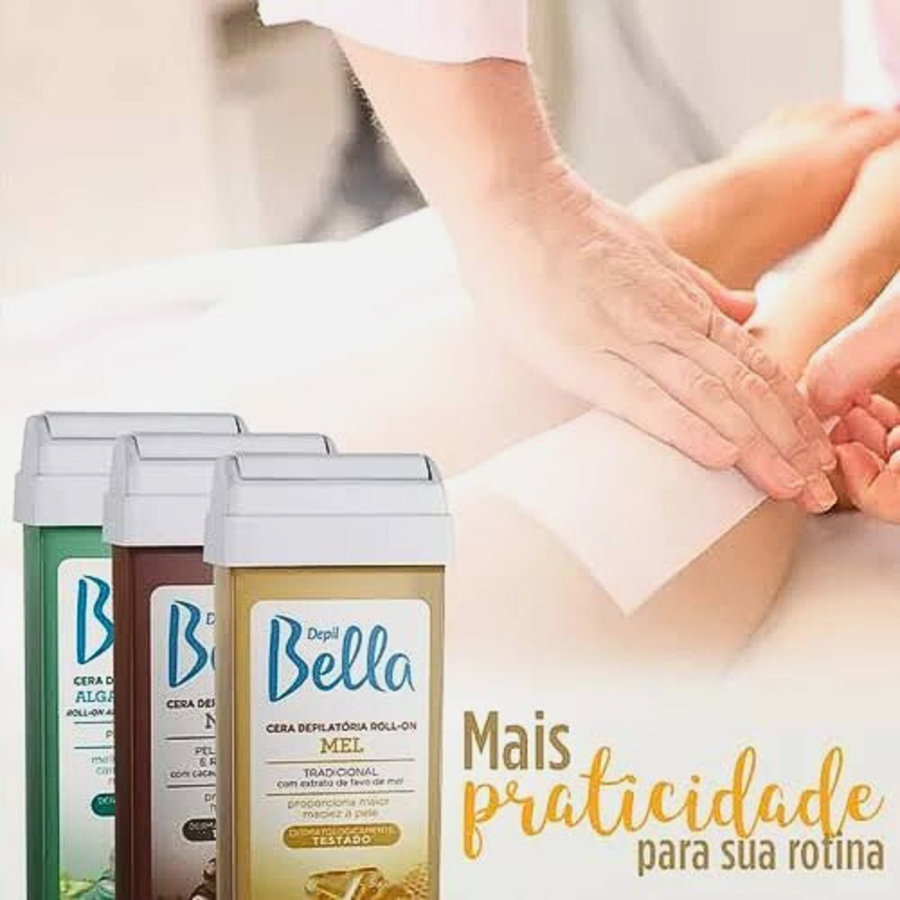 Refil Cera Depilatória Roll On Deo Mel Depil Bella 100g