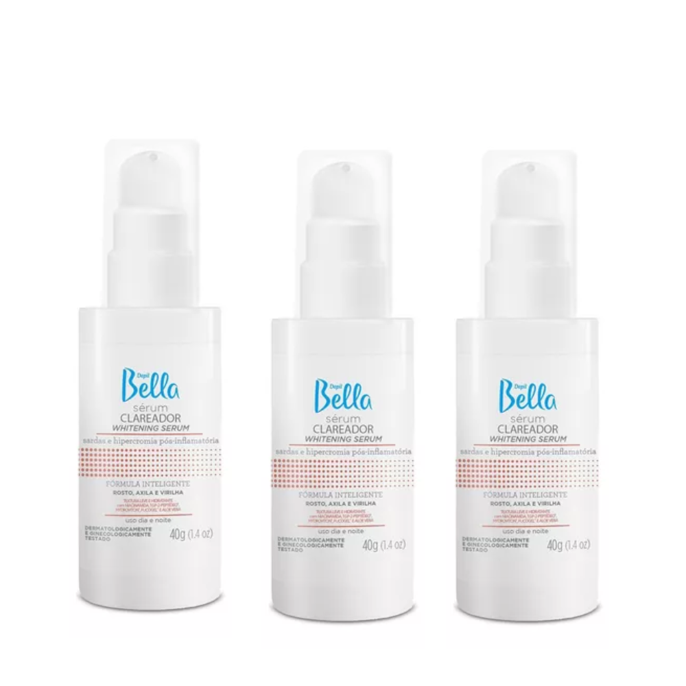 Kit Com 3 Sérum Clareador Depil Bella 40g