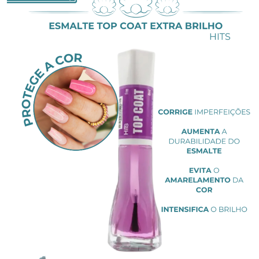 Top Coat Hits Efeito Gel 8ml