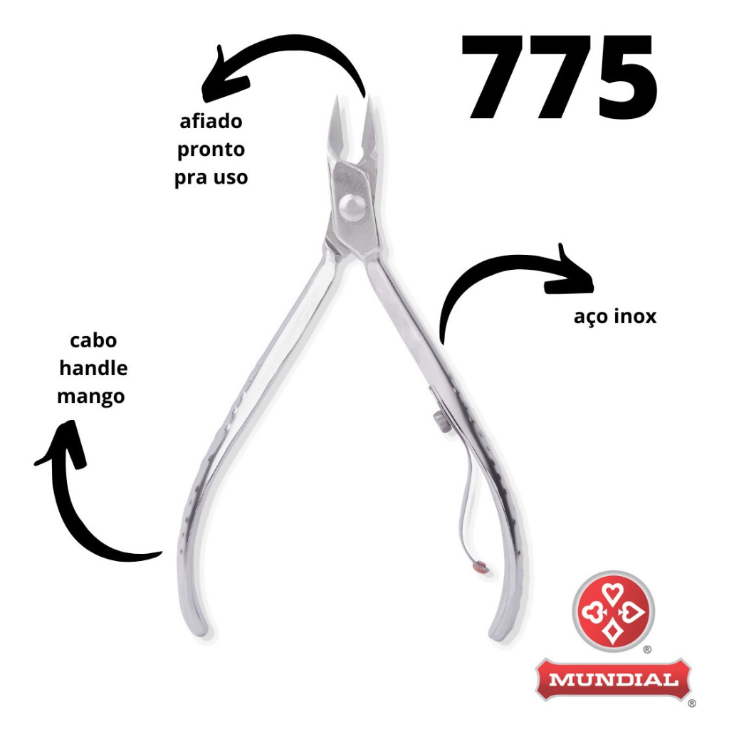 Alicate Para Cutículas Profissional Touch 775 Em Inox Mundial