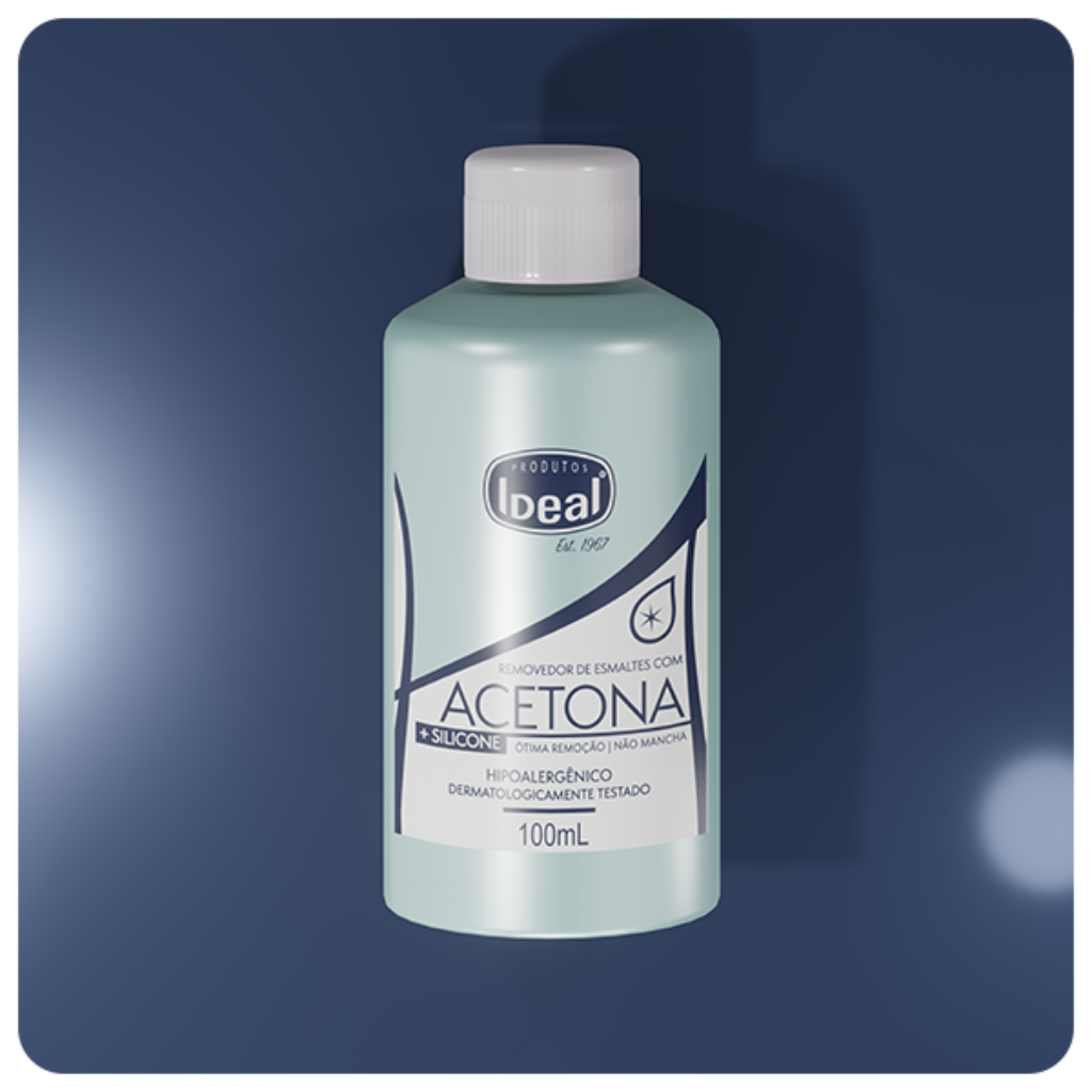 Removedor De Esmaltes Com Acetona E Silicone Ideal 100ml