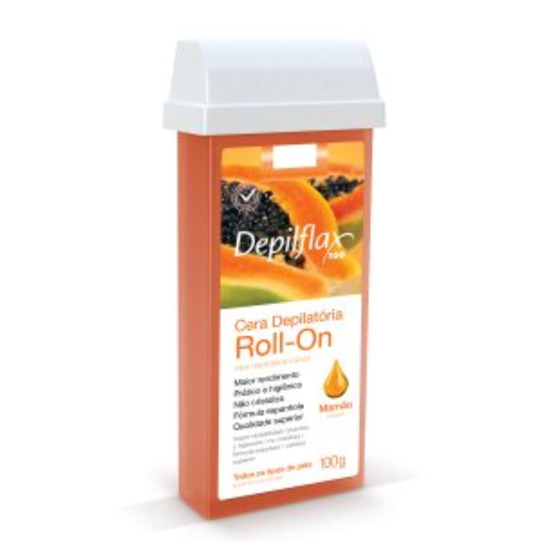 Refil Cera Depilatória Roll On Mamão Depilflax 100g