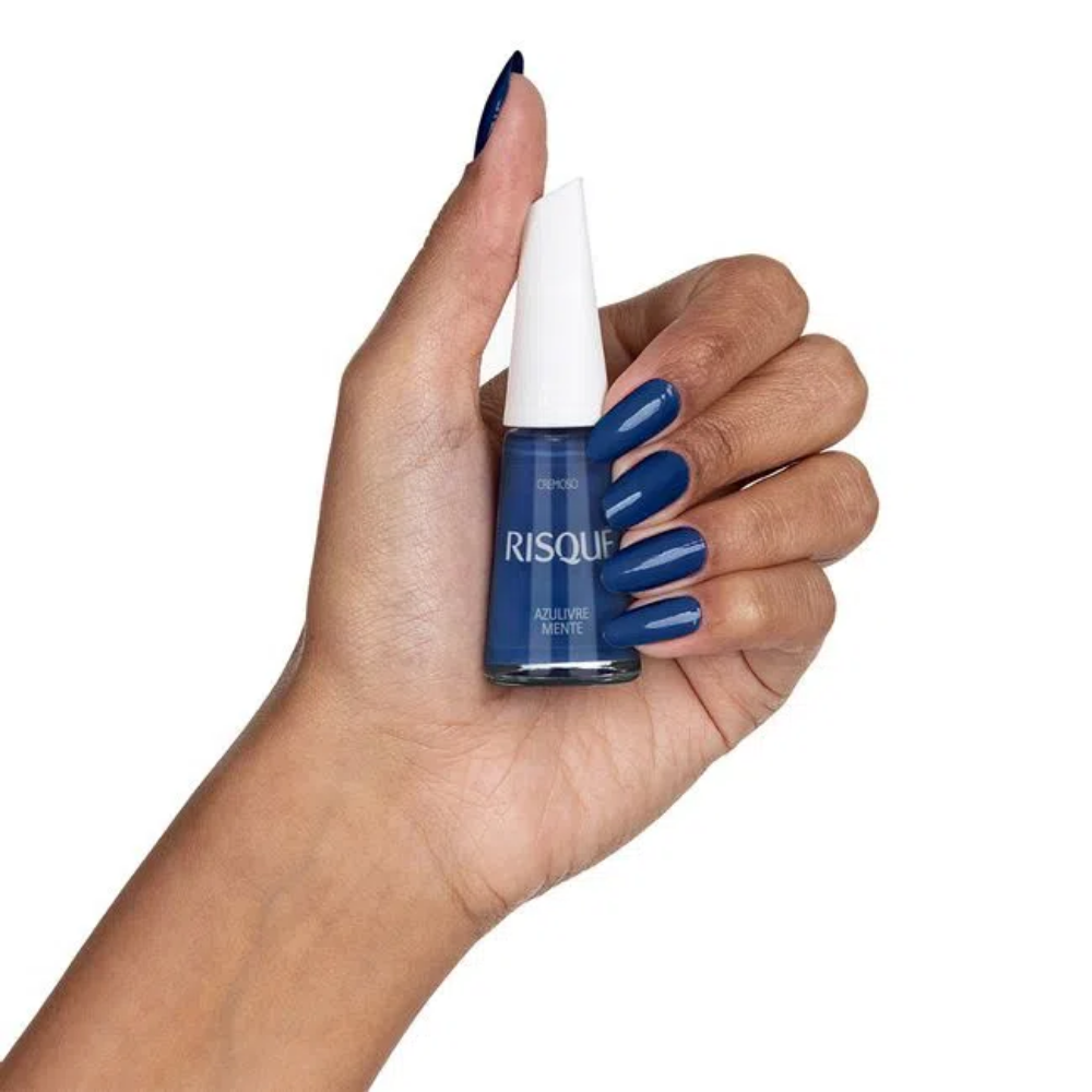 Esmalte Risqué Cremoso Azulivre Mente 8ml - Azul