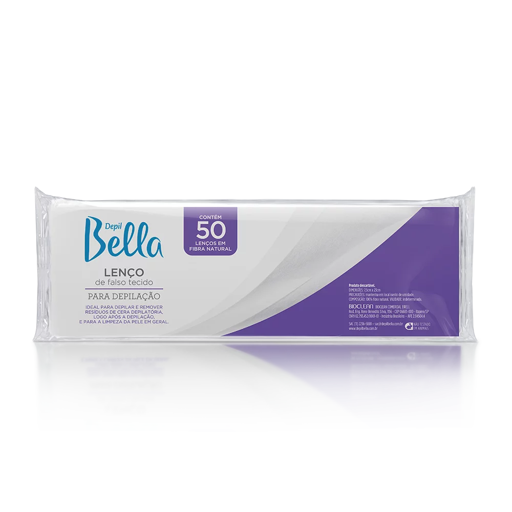 Lenço Perlon Em TNT Depilatório 50 Folhas Depil Bella