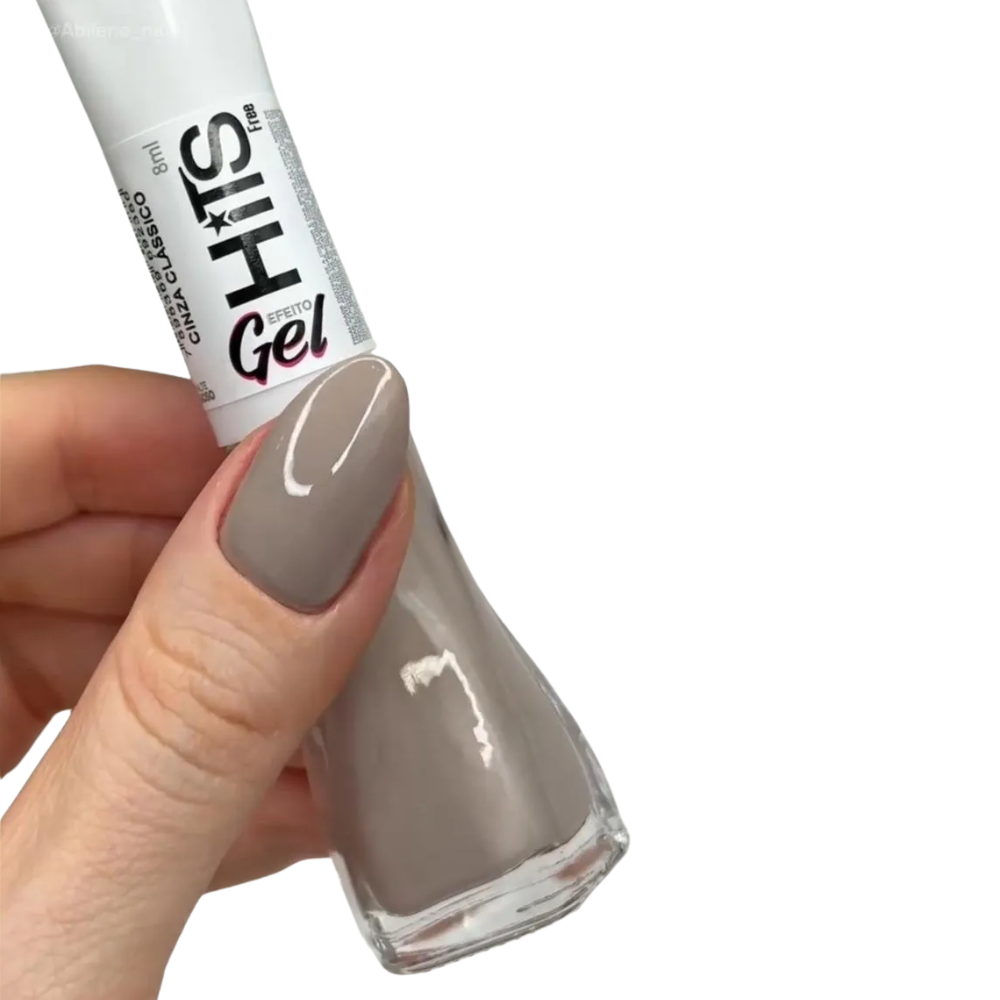 Esmalte Hits Cremoso Efeito Gel Cinza Clássico 8ml