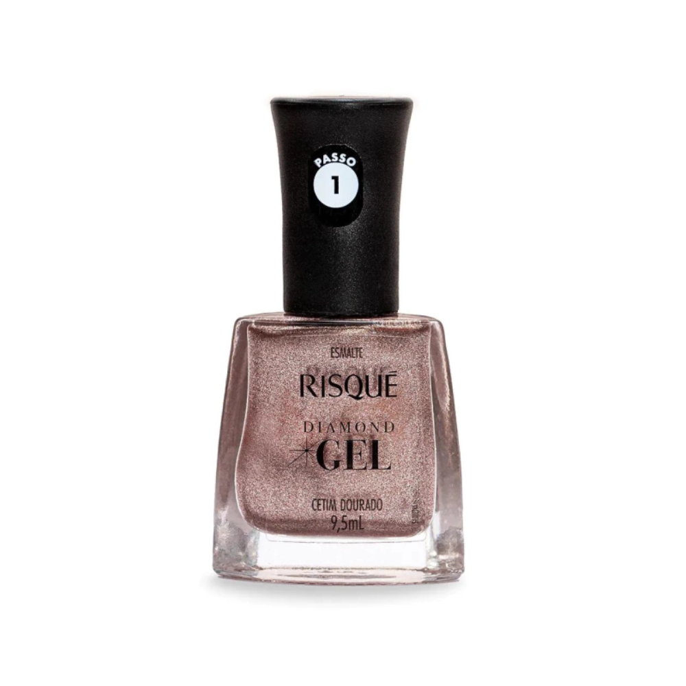 Esmalte Risqué Diamond Gel Cetim Dourado 9,5ml - Dourado - Diamond Gel