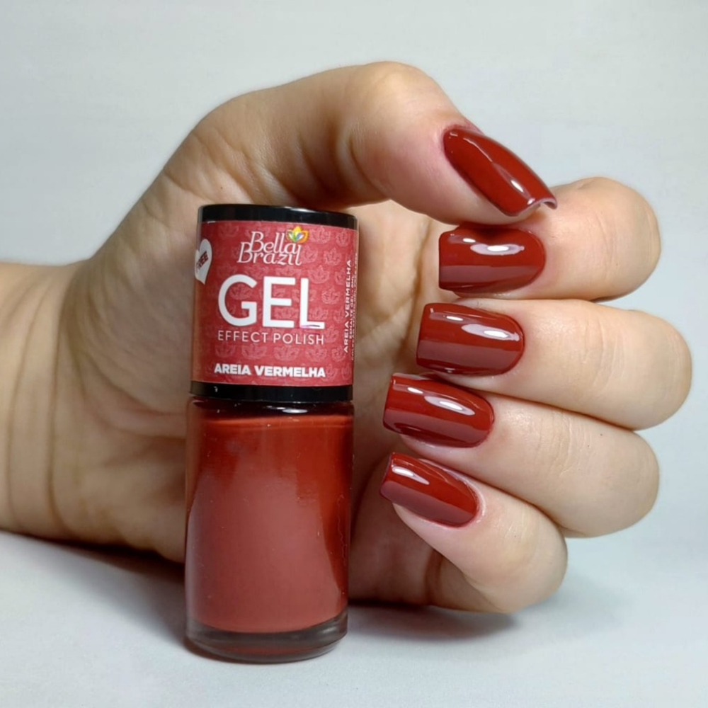 Esmalte Bella Brazil Efeito Gel Cremoso 855 Areia Vermelha