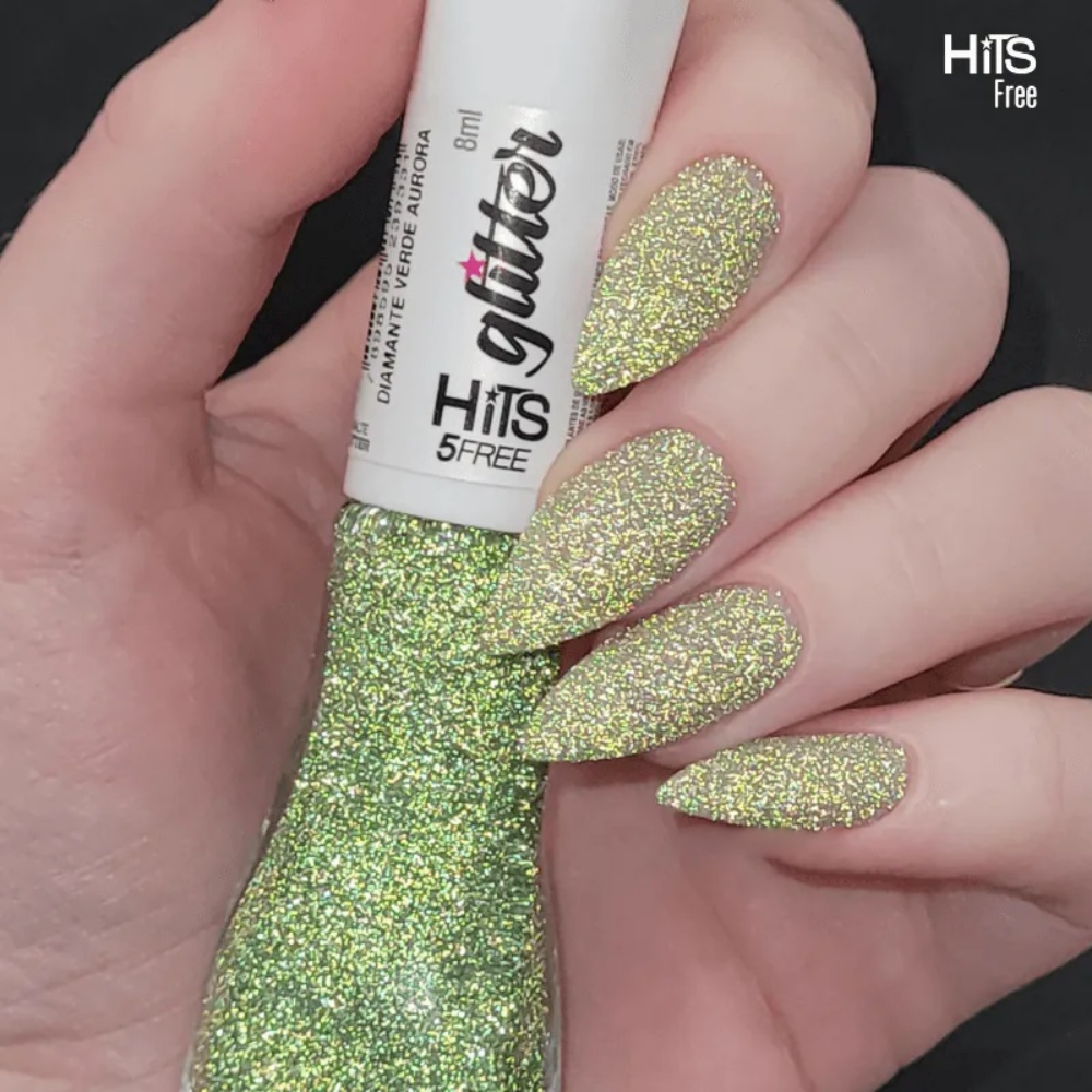 Esmalte Hits Glitter Diamante Verde Aurora 8ml