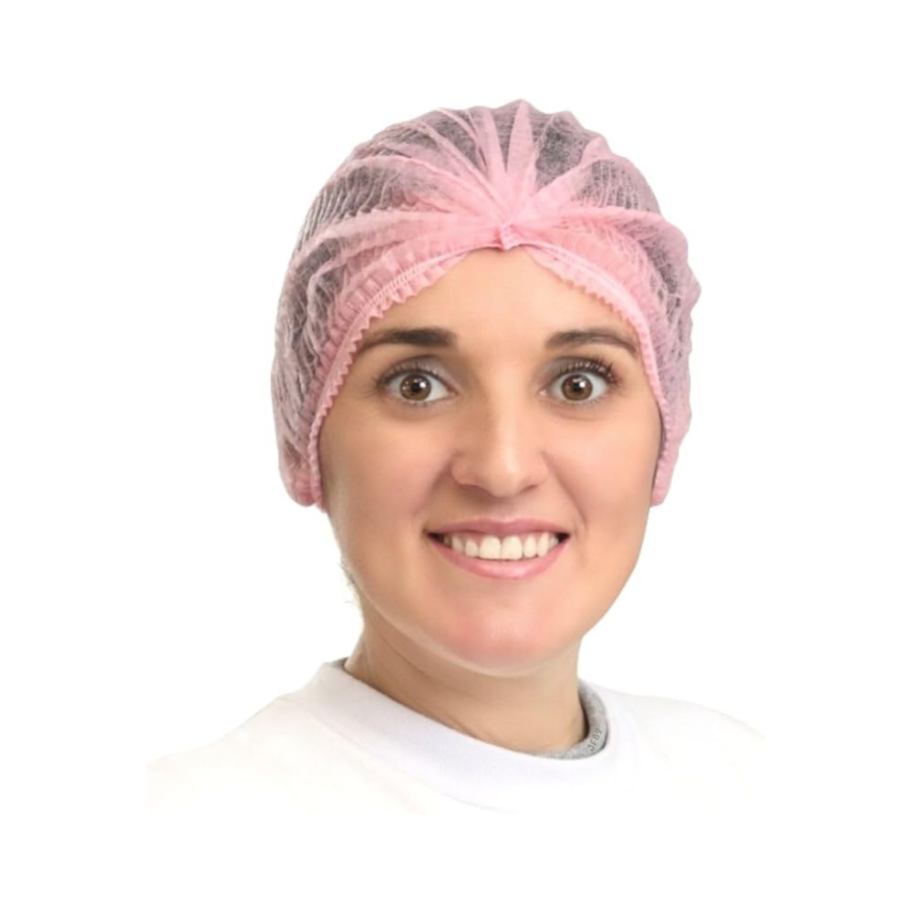 Touca Descartável Sanfonada Rosa TNT Ntflex 25 Unidades