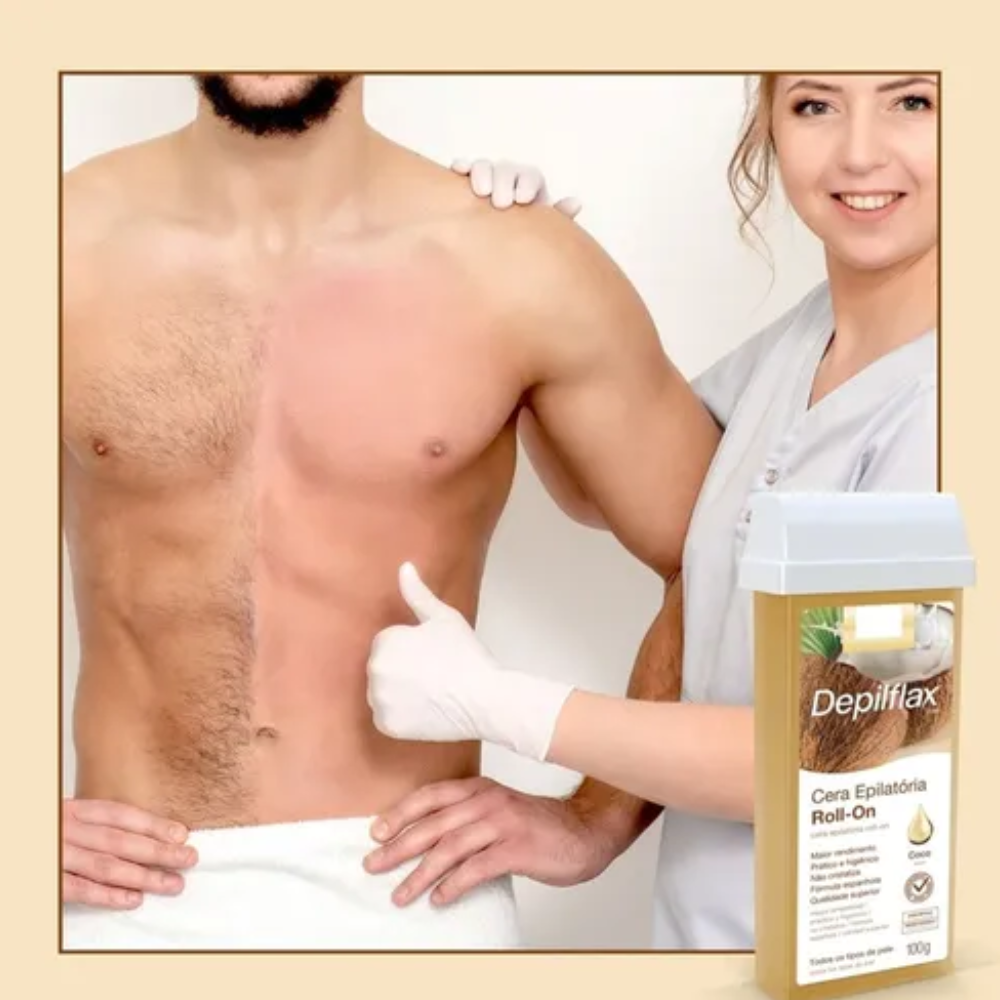 Kit 6 Refil Cera Depilatória Roll On Coco Depilflax 100g
