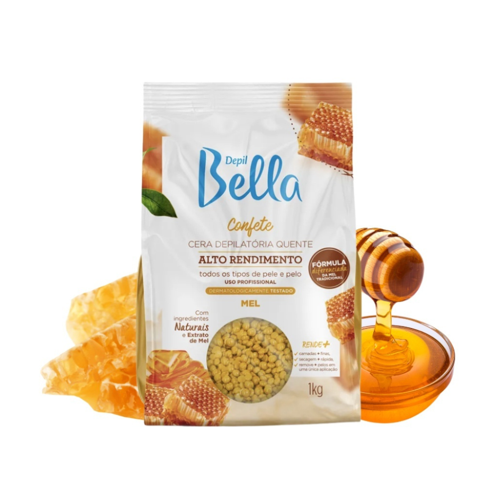 Cera Depilatória Confete Mel Depil Bella 1kg