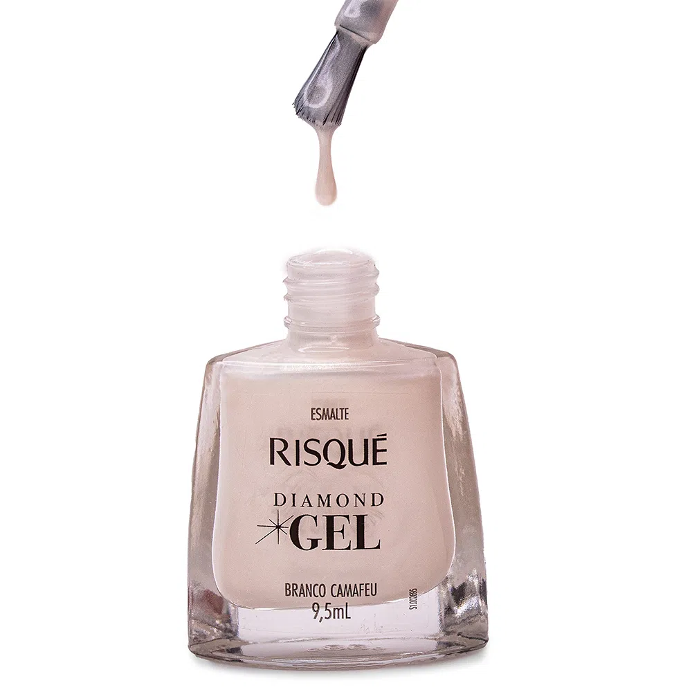 Esmalte Risqué Diamond Gel Branco Camafeu 9,5ml - Branco - Diamond Gel