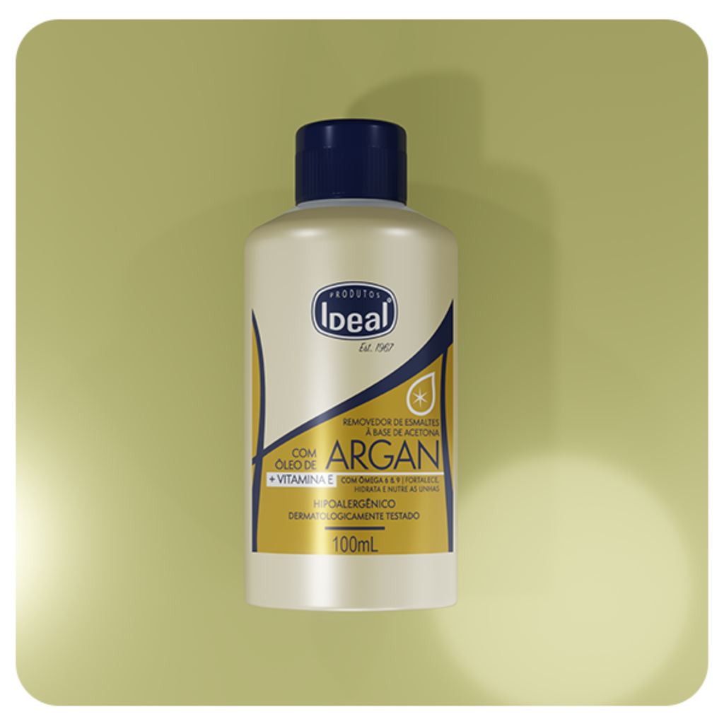 Removedor De Esmaltes Sem Acetona E Vitamina E Óleo De Argan Ideal 500ml