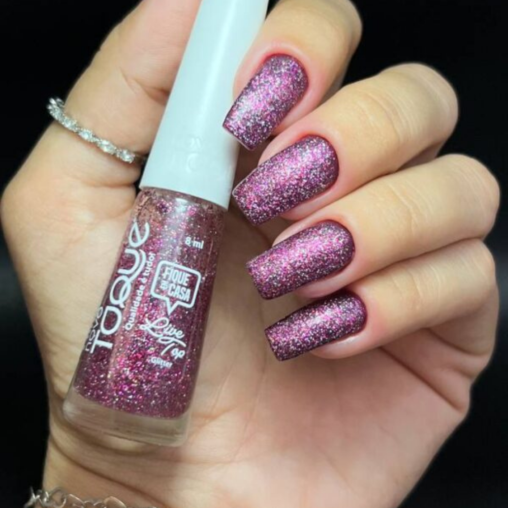 Esmalte Novo Toque Glitter Live Top 8ml