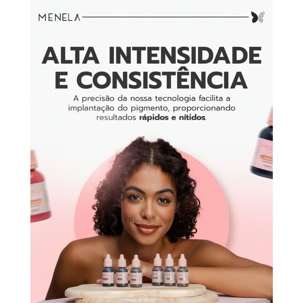 Pigmento Menela Mr. Black Preto Puro Orgânico Micropigmentação Sobrancelhas 3ml