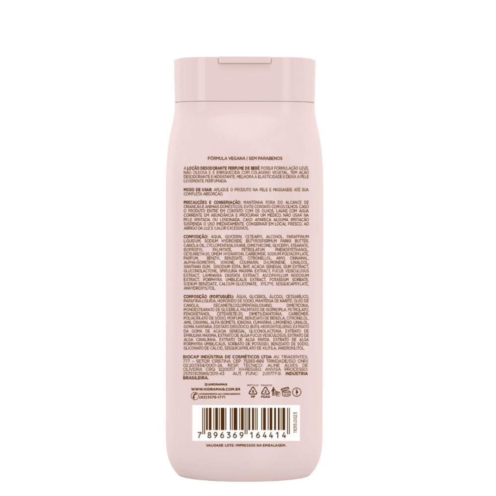 Loção Desodorante Corporal Perfume De Bebê Hidramais 200ml