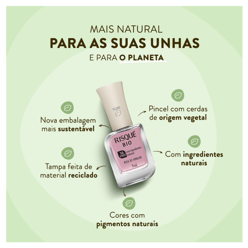 Esmalte Risqué Cremoso Bio 9ml Rosa Do Himalaia